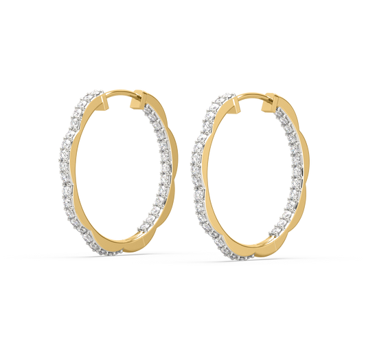 Stacey Diamond Hoop Earrings