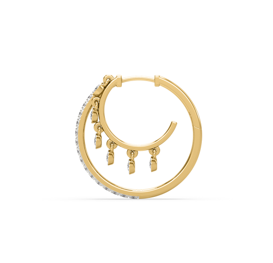 Tamara Two-Line Diamond Hoop Earrings