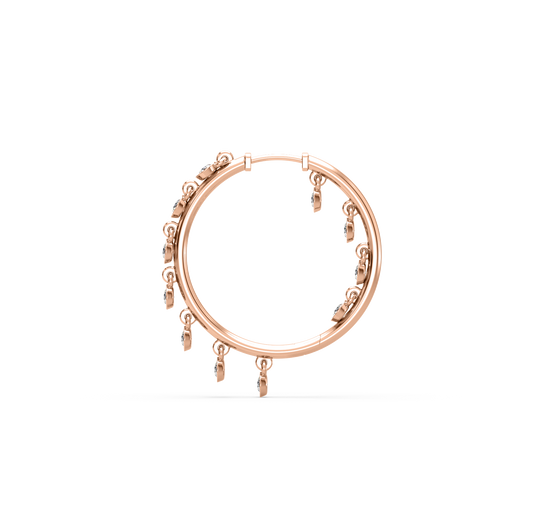 Tia Drops Diamond Hoop Earrings