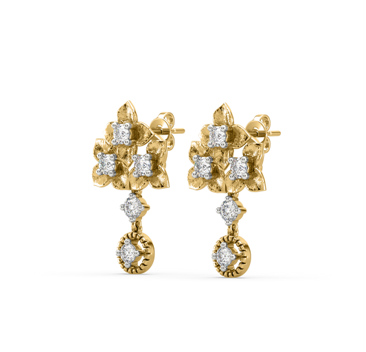 Emily Flower Diamond Danglers