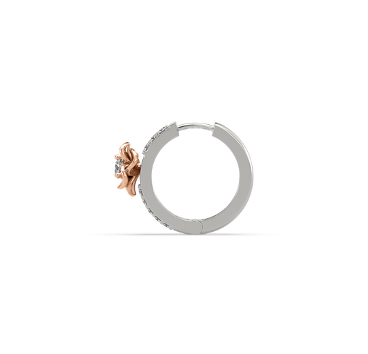 Elanna Flower Diamond Huggie Earrings