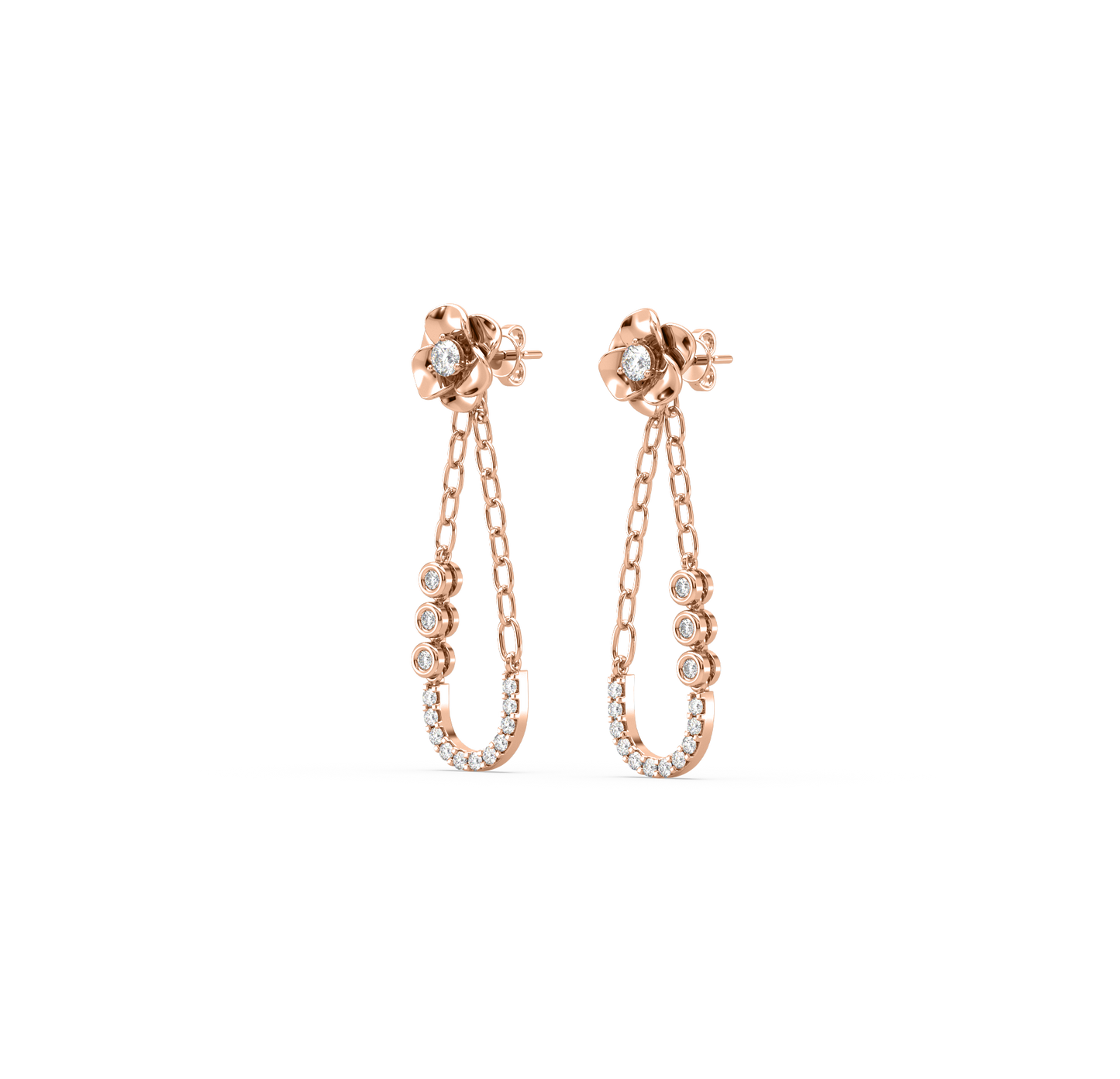 Eleonora Flower Diamond Danglers
