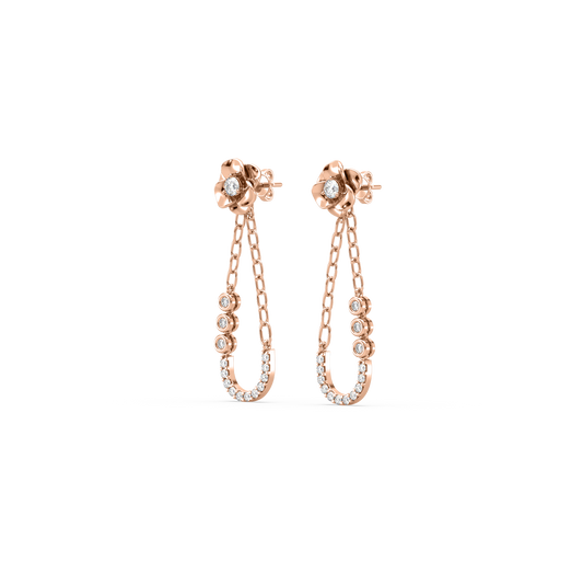 Eleonora Flower Diamond Danglers
