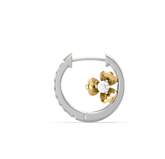 Esmeralda Flower Diamond Hoops