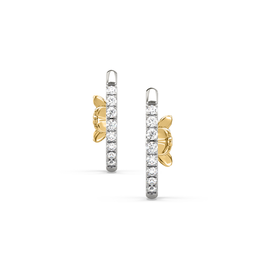 Esmeralda Flower Diamond Hoops