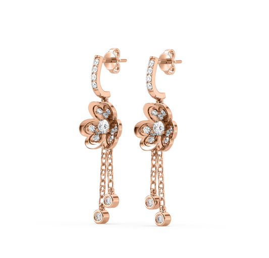 Evanna Flower Diamond Dangler
