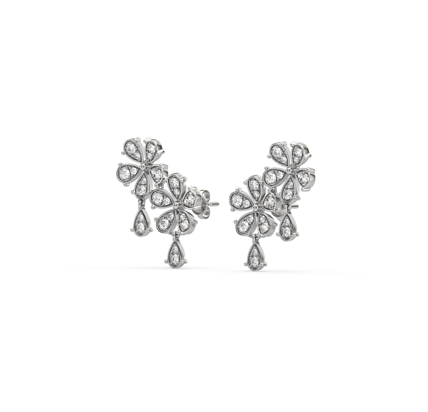 Laurel Flower Cuff Earrings