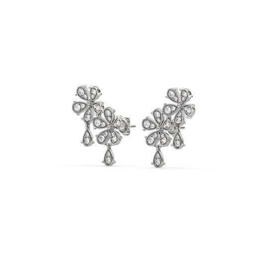 Laurel Flower Cuff Earrings