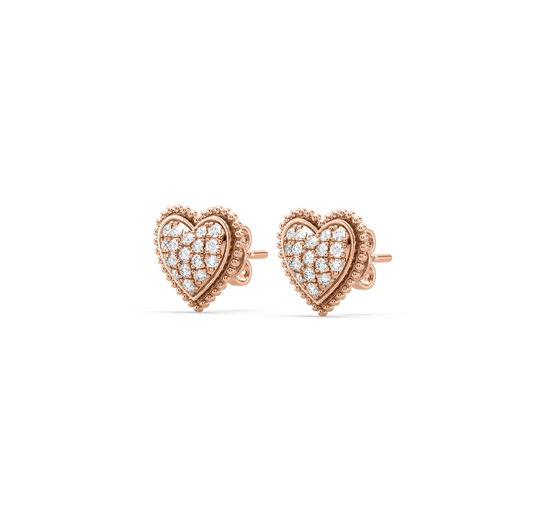 Dahlia Heart Diamond Studs