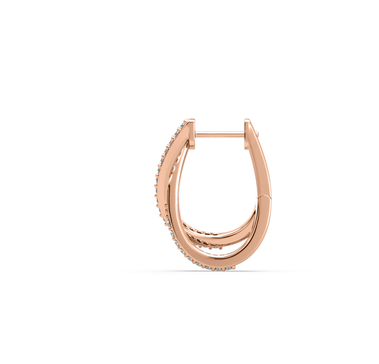Sandy Criss Cross Diamond Hoop Earrings