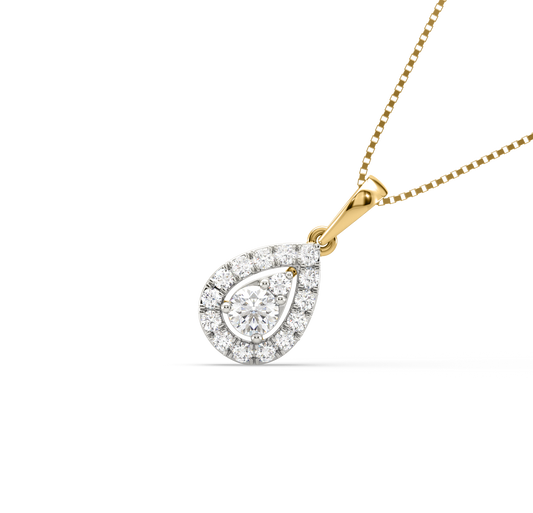 Emily Drop Halo Diamond Pendant