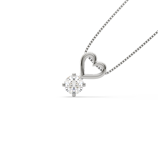 Holly Heart Solitaire Pendant