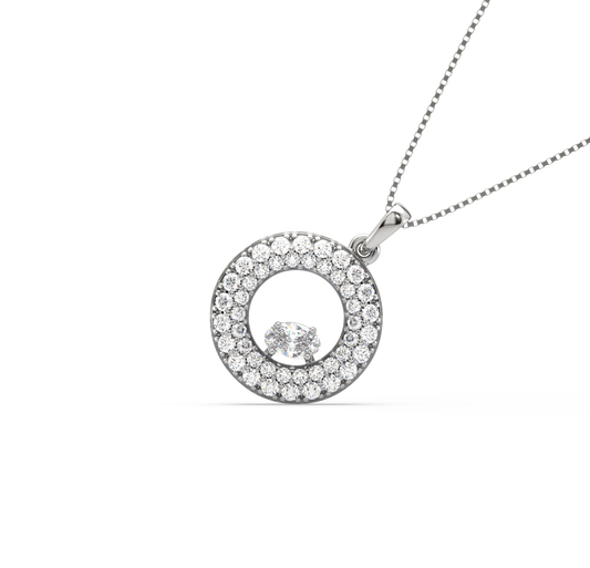 Orea Disc Oval Diamond Pendant