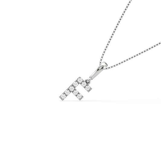 F Alphabet Diamond Pendant