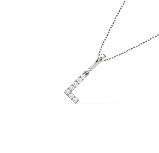 L Alphabet Diamond Pendant