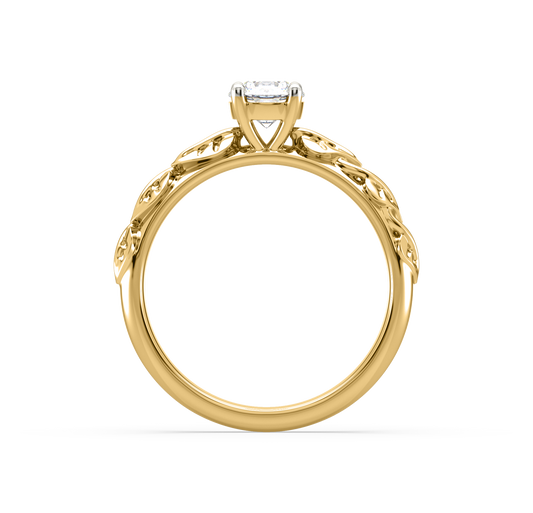Serena Leaf Solitaire Ring