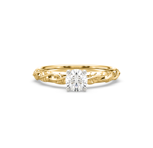 Serena Leaf Solitaire Ring