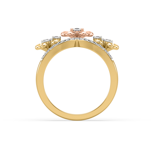 Zoe Flower Wave Diamond Ring