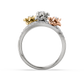 Ivy 3-Line Flower Diamond Ring
