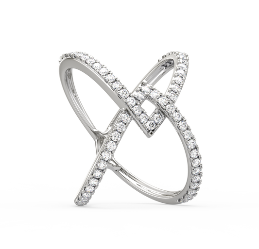 Aurora Criss Cross Diamond Ring