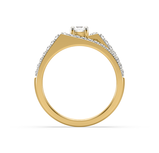 Elise Linear Solitaire Diamond Ring
