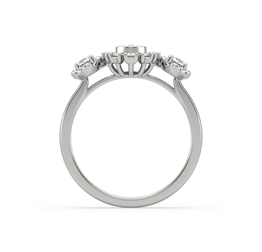 Avah 3 Flower Diamond Ring