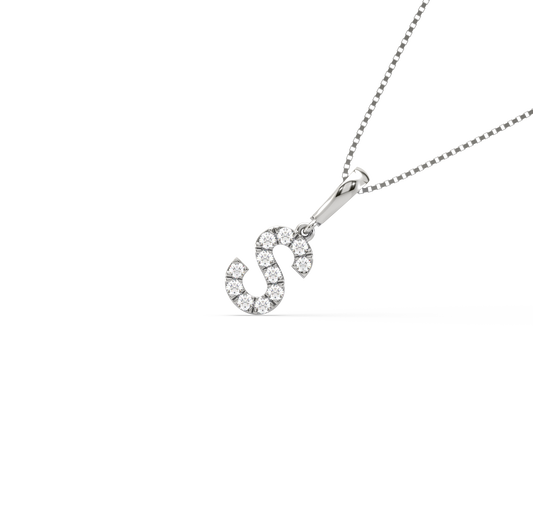 S Diamond Alphabet Pendant