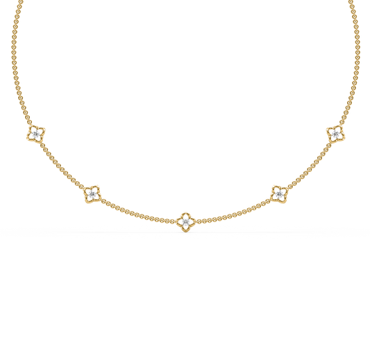 Aimee Clover Diamond Necklace