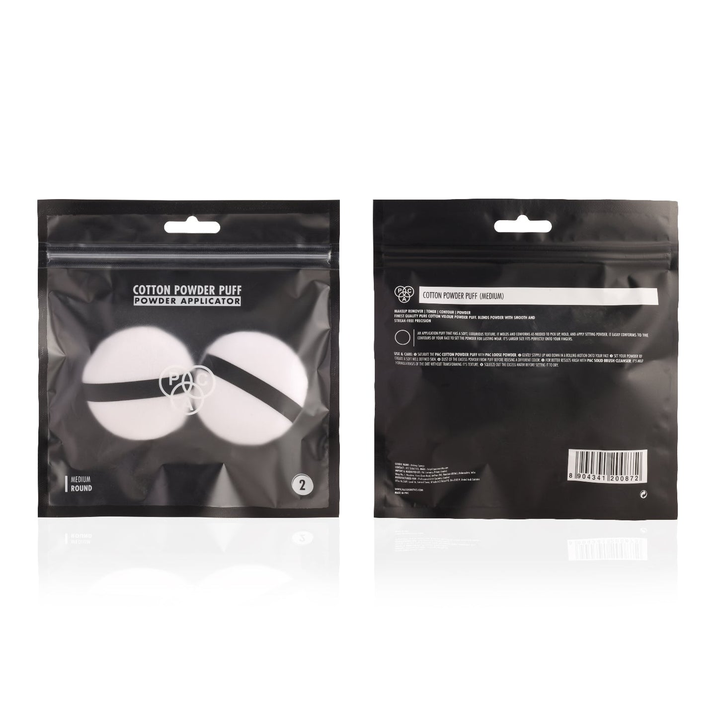 PAC Cosmetics Medium Cotton Puff (Round) (White) (2 Pc)
