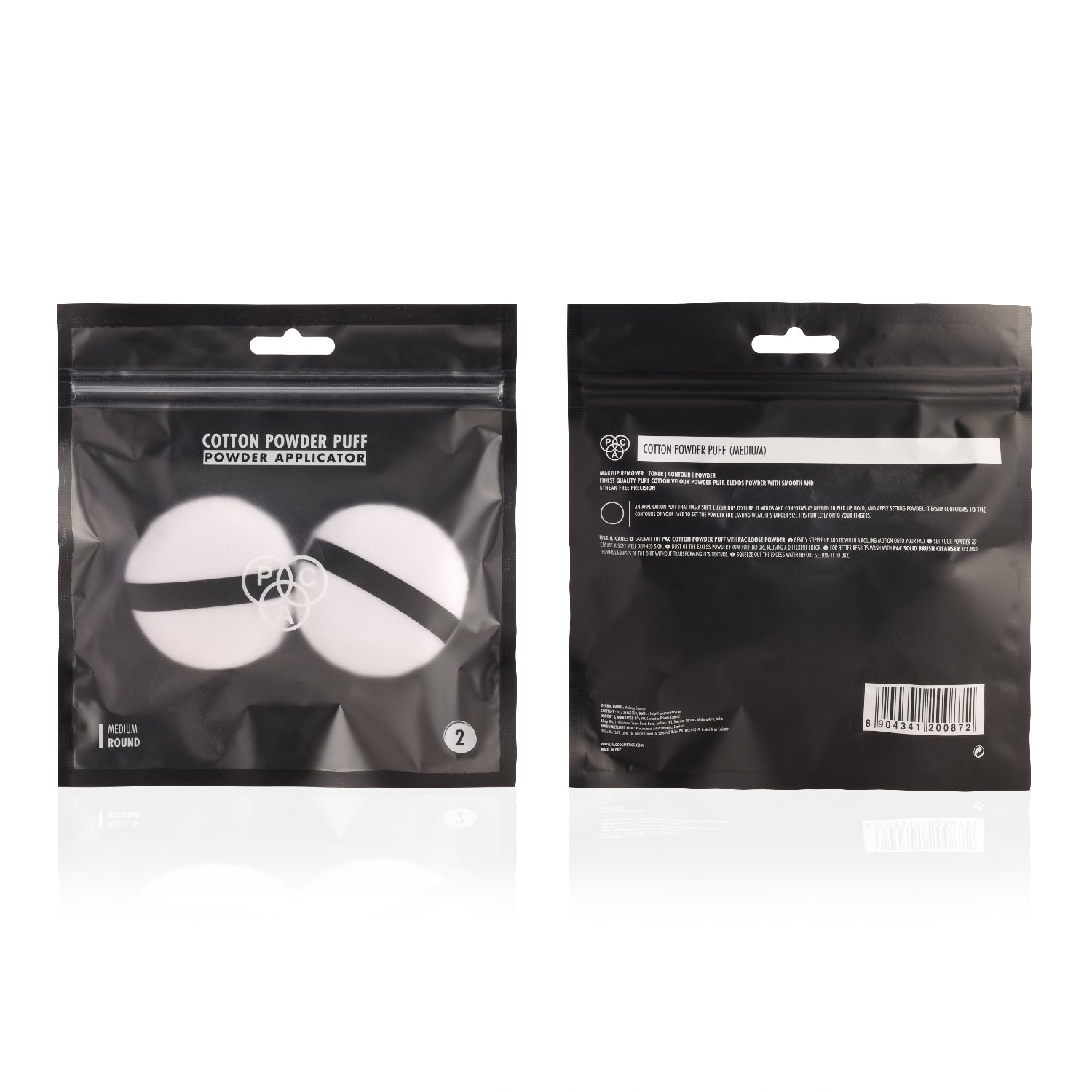 PAC Cosmetics Medium Cotton Puff (Round) (White) (2 Pc)