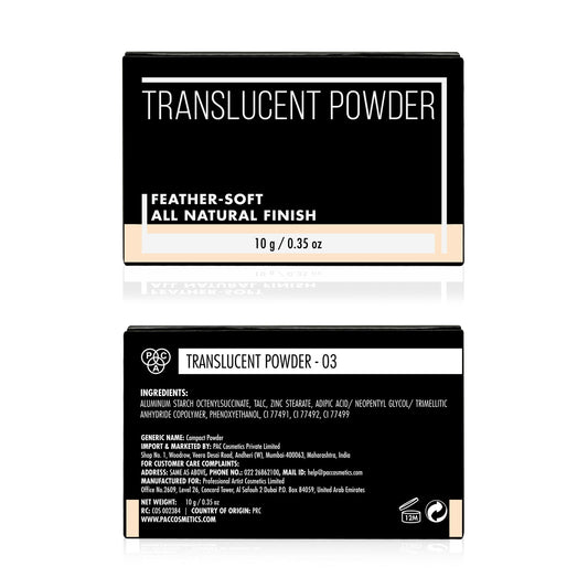 PAC Cosmetics Translucent Powder #Size_10 gm+#Color_03