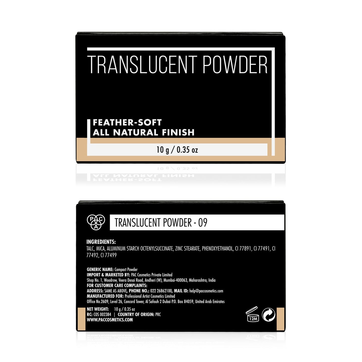 PAC Cosmetics Translucent Powder #Size_10 gm+#Color_09