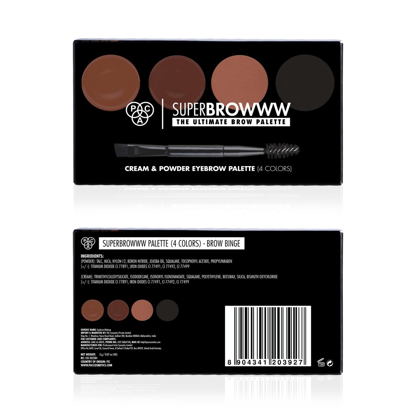 PAC Cosmetics SuperBrowww Palette X4 (2 gm) #Color_Brow Binge