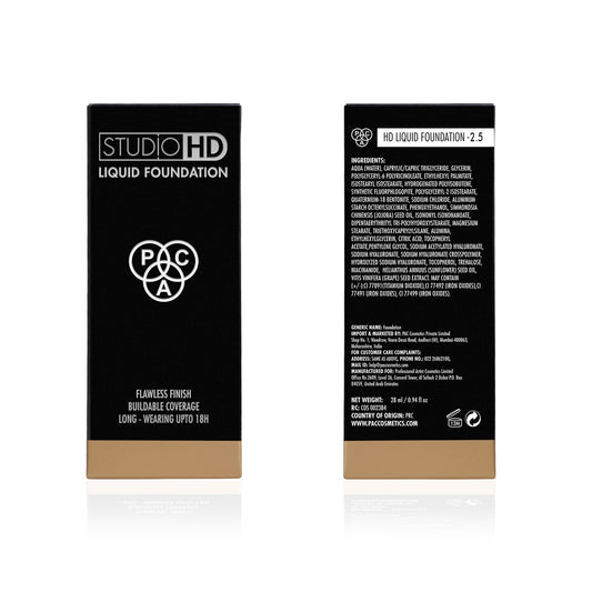 PAC Cosmetics Studio HD Liquid Foundation (28 ml) #Color_2.5