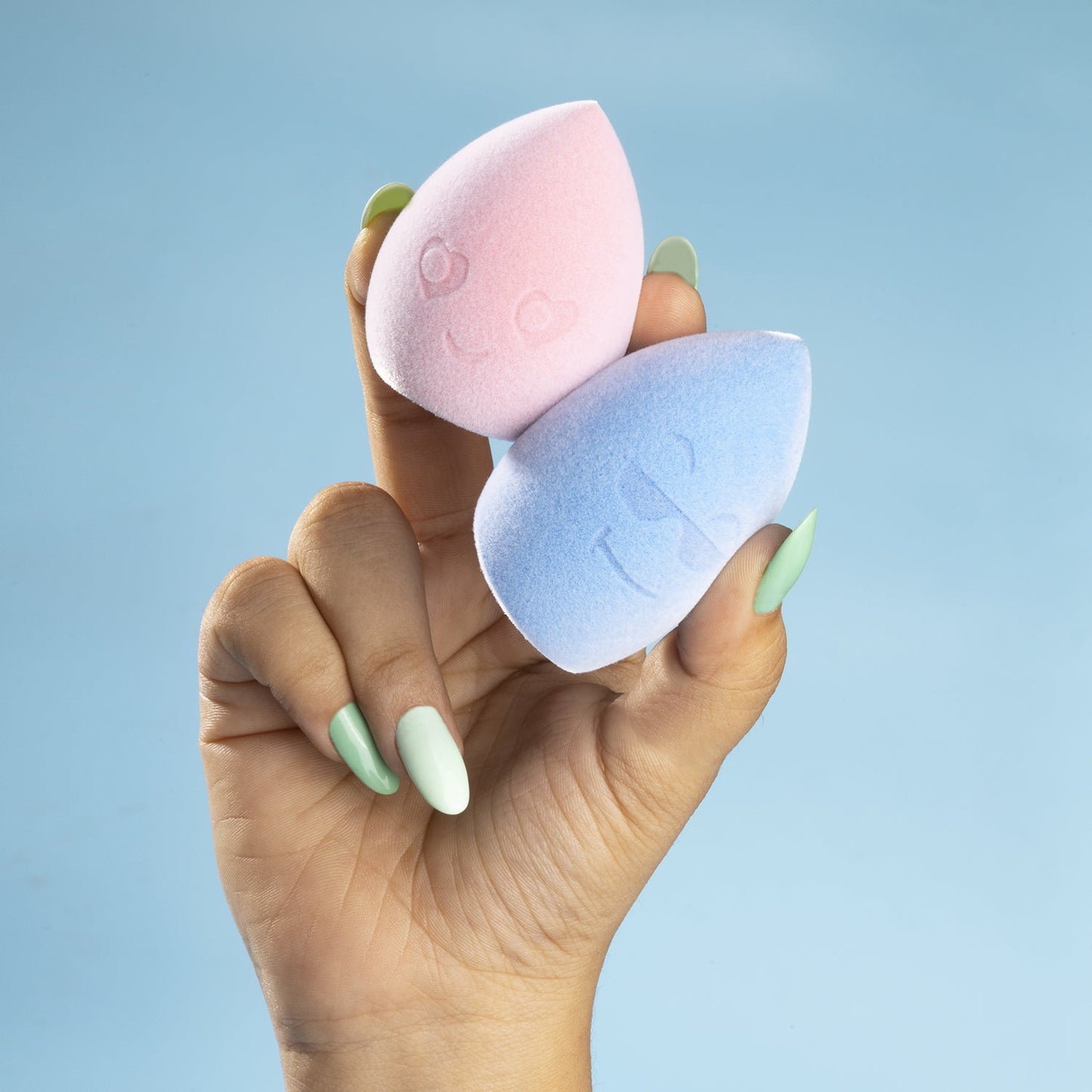 PAC Cosmetics Mr. & Mrs. Bounce (Water Drop Cut, Olive Cut) (Blue, Pink) (2 Pcs)