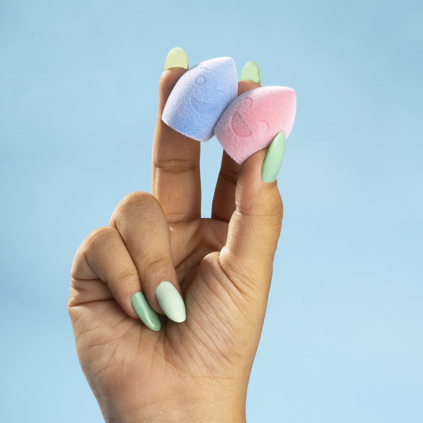 PAC Cosmetics Nano Bounce (Water Drop Cut, Olive Cut) (Blue, Pink) (2 Pcs)