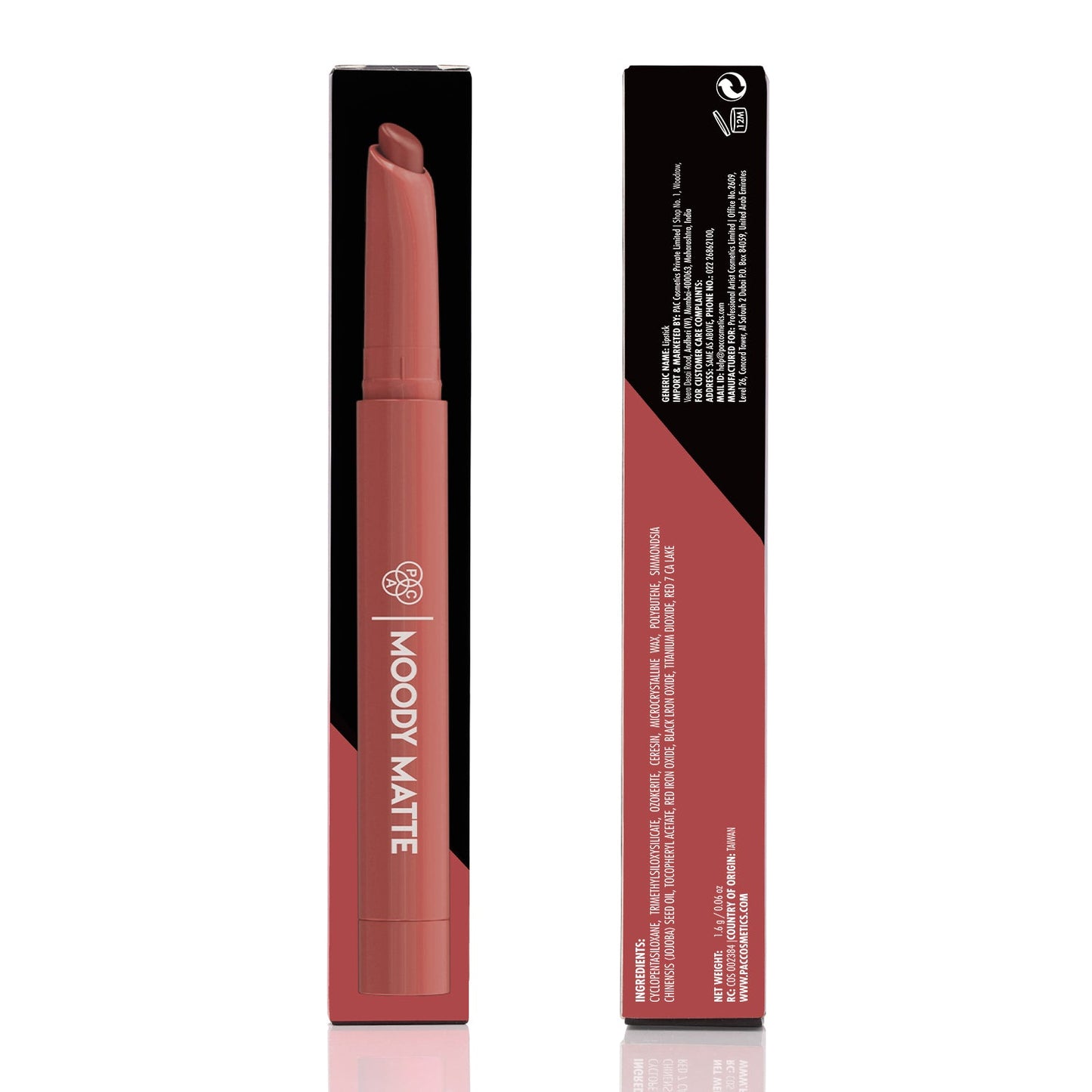 PAC Cosmetics Moody Matte Lipstick (1.6 gm) #Color_Sweet 16