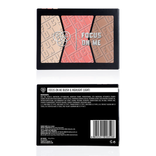 PAC Cosmetics Focus On Me Blush & Highlight X3 (14.5 gm) #Color_Light