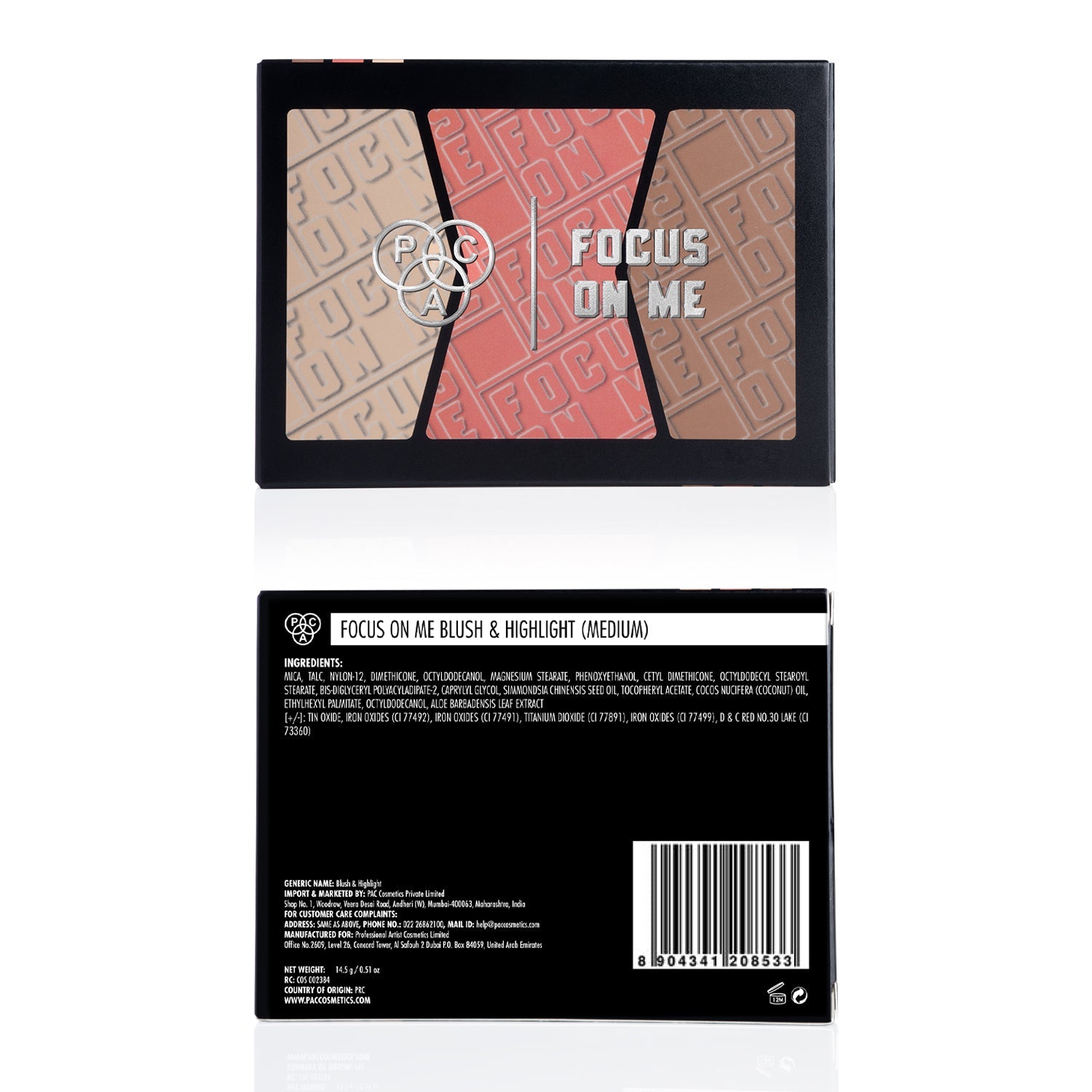 PAC Cosmetics Focus On Me Blush & Highlight X3 (14.5 gm) #Color_Medium