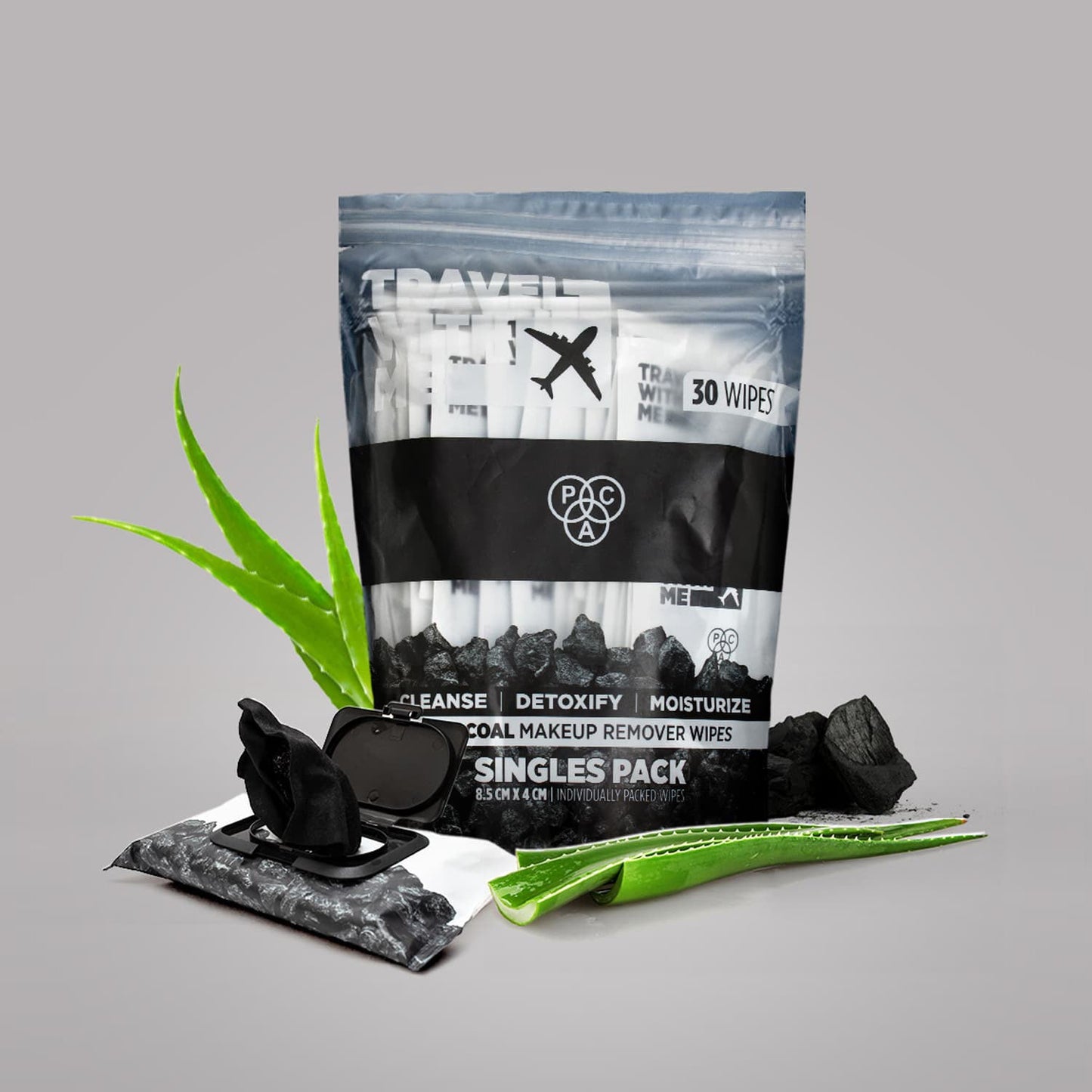 PAC Cosmetics Travel With Me Charcoal Wipes (Singles) (30 N)